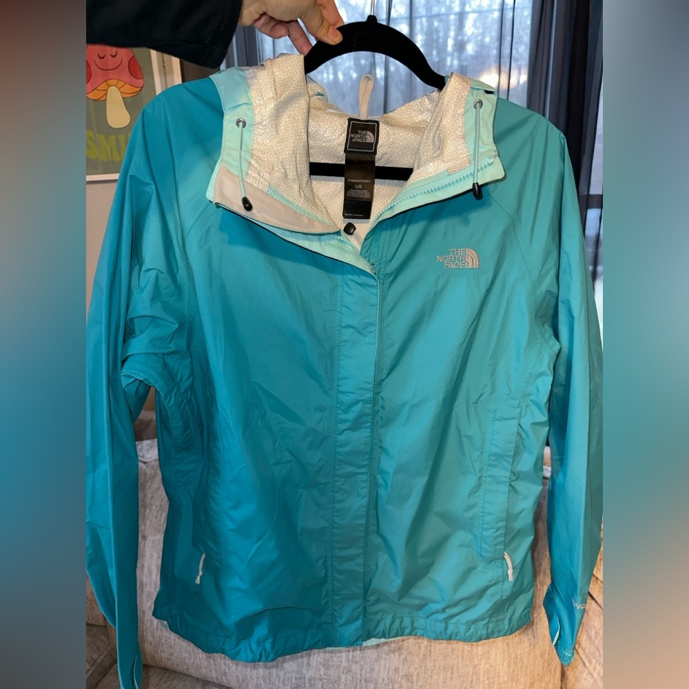 The north face TEAL windbreaker -large